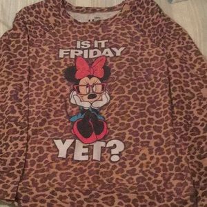 Minnie Mouse cheetah crew sweater